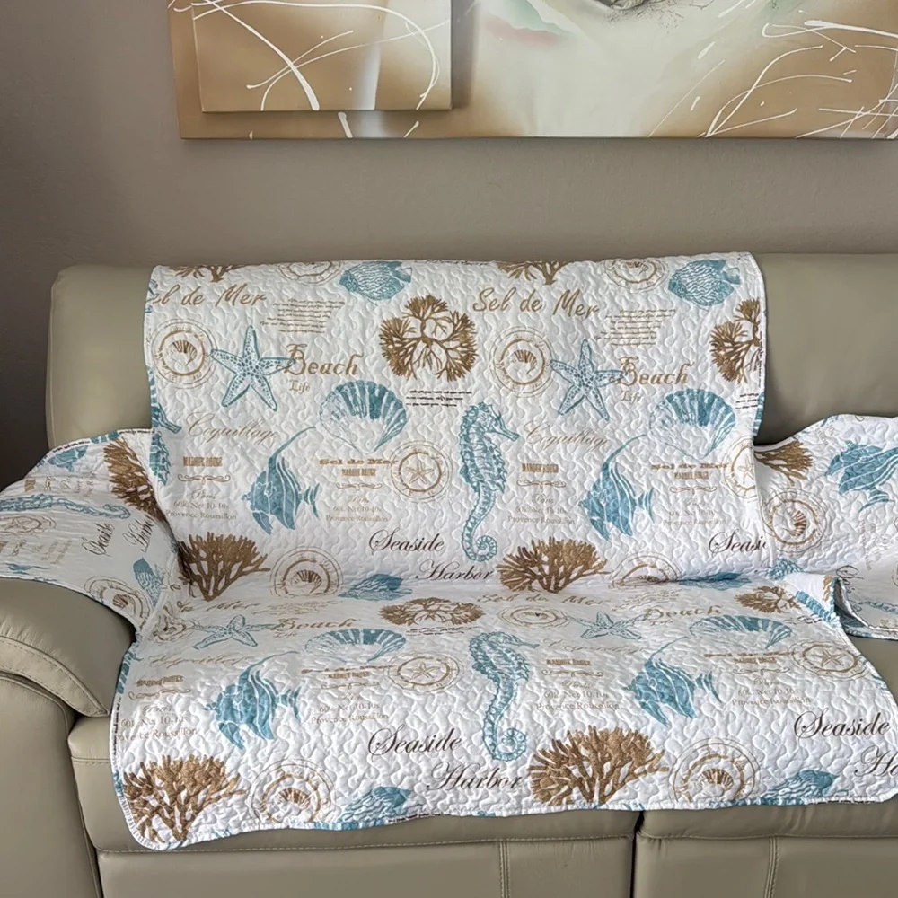 Coastal Love Seat Cover